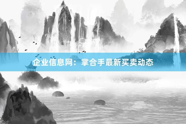 企业信息网:掌合手最新买卖动态